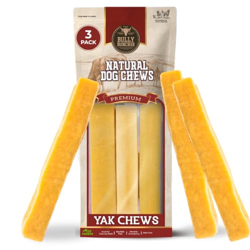 Bully Bunches Small Authentic Yak Cheese Himalayan Chews for Small Dogs & Puppies - All Natural Dog Treat Dental Chews, Made with Real Yak Milk for Teething - Lactose & Rawhide Free (3 Pk)