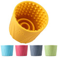 Dog Lick Bowl, Bestalk Anxiety Relief Slow Feeder Dog Lick Mat Treat Dispenser, Non-Slip Dog Licking Bowl Dog Enrichment Toys for Small Medium and Large Breed Dogs, BPA Free Silicone(Yellow,S) - color: Yellow, size: S
