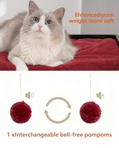 FourFurPets Modern Cat Tree for Large Cats, Full Sisal Cat Scratching Post - color: Black&Red, size: 22"L x 15.7"W x 26.7"H