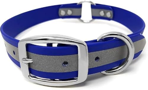 Regal Dog Products Reflective Dog Collar, Durable Metal Buckle, Small Blue - color: Blue, size: Small