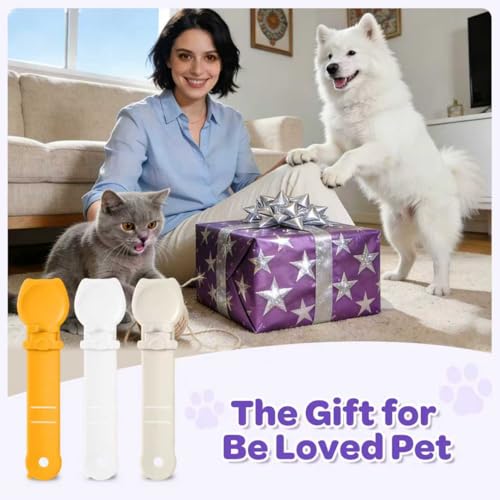 Cat Treat Spoon Squeeze Cat Strip Feeder Spoon for Lickable Churu Cat Treat