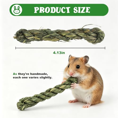 Rabbit Timothy Hay Toy for Bunny Small Animal Treats Natural Grass Stick Chew Toys Snacks Molar Teeth Grinding for Guinea Pigs Chinchillas Hamsters (40pcs) - size: 40pcs