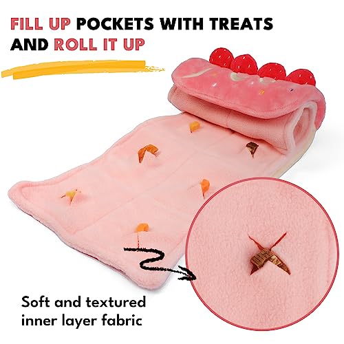 CHEWFFON Birthday Cake Snuffle Dog Toy, Enrichment Treat Hiding Puzzle - style: Strawberry Roll Cake