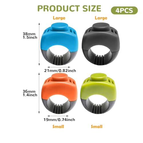 The Set of Easy Clicking Finger Ring Clicker Included Large and Small 2 Sizes,Suitable for Dogs Cats Horses traing Allowing Effective Versatile Training (4pcs Grey+Green+Orange+Blue) - color: 4pcs Grey+Green+Orange+Blue