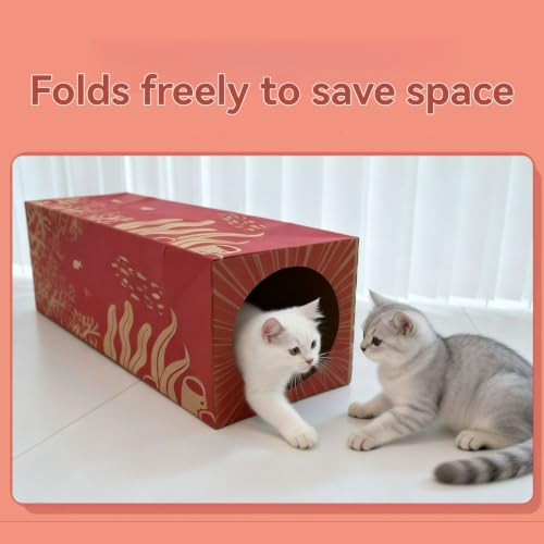Cat Kraft Paper Tunnel Bag Toy Hide & Seek (Foldable Tunnel) - color: Foldable Tunnel