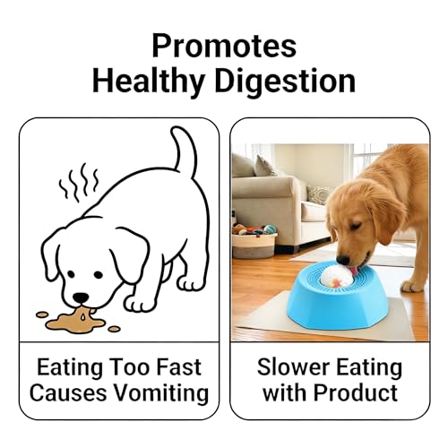 Slow Feeder Dog Bowls - Lick Sphere for Dogs Dog Licking Toy & Lick Bowl for Dogs - Interactive Dog Enrichment Toys & Lick Mat for Dogs Alternative - Anxiety Relief, Training & Healthy Digestion - color: Blue