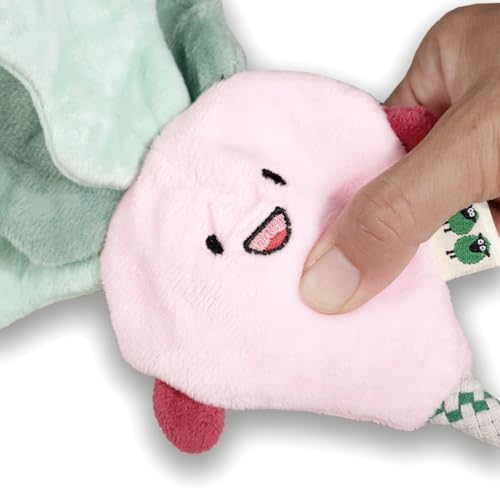 Green Sheep Interactive Plush Dog Toy, No Stuffing Squeaky Toy with Recycled Cotton Rope for Medium to Large Dogs, Chew Toy, Radish - color: Radish（M）