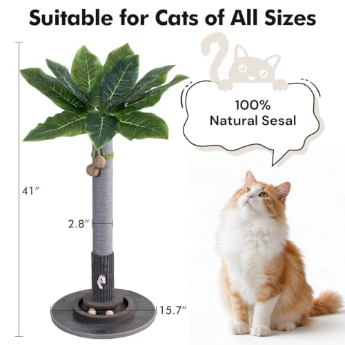 Woochpet 35"Cat Scratching Posts,Interactive Cat Toys For Indoor Large Cats - color: Grey