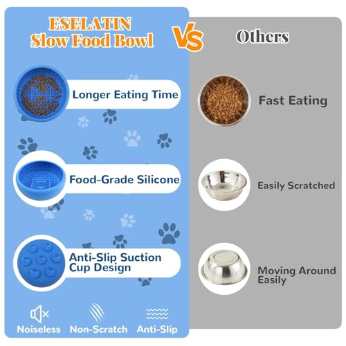 Silicone Dog Lick Bowl with Suction Cups, Slow Feeder, Blue - color: Blue