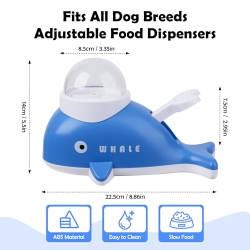 PAWISE Interactive Whale Dog Puzzle Toy & Cat Slow Feeder Food Dispenser