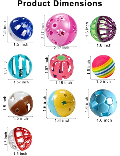 10 Pack Hollow Cutout Bell Play Balls for Ferret, Non Toxic, PP Material