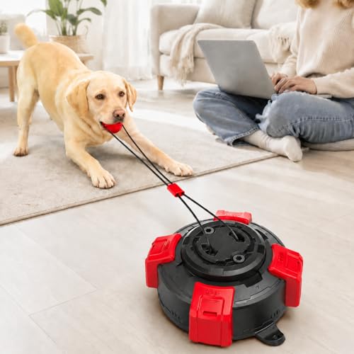 Interactive Dog Toys Tug of War Toys for Aggressive Chewer - color: Red