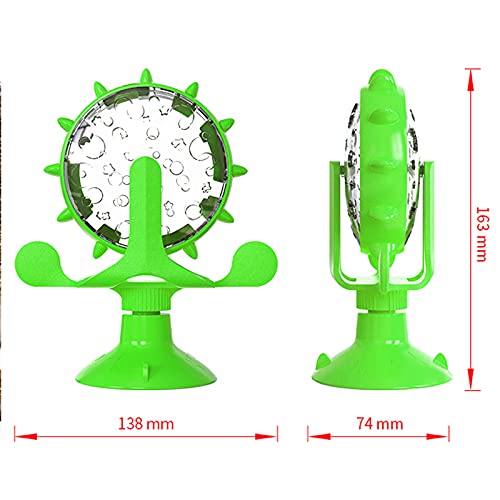 Interactive Cat Treat Leaking Toy for Small Dogs Original Slow Feeder Funny Dog Wheel Pet Products Accessories, Cat Treat Dispenser Toy Interactive Puzzle (Green) - color: Green