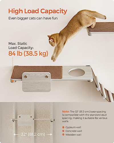 Feandrea Cat Wall Furniture, Set of 1, Replaceable Washable Parts