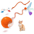 Interactive Cat Ball Toy, Motion Activated Electric Rechargeable Cat Toy - color: Orange