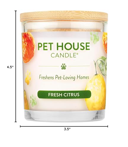 Fresh Citrus Scented Candle, Plant-Based Wax Candle, 2 Pack, Pet House - color: Fresh Citrus, size: Pack of 2