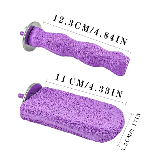2PCS Bird Beak Grinding Stones, Bird Toys, Beak Grinder for Birds, Budgies, Conures, Parakeets, and Other Small to Medium Parrots - color: Purple, size: 2 Pcs