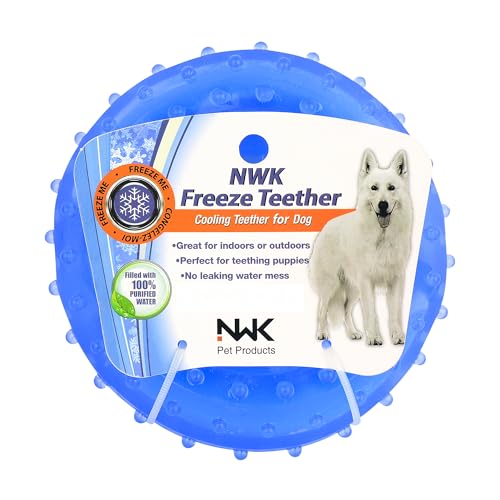 NWK Cooling Chew Toy for Dogs, Puppy Teething Toy (Ring) - color: Blue Ring
