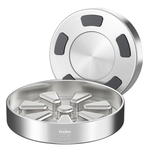 Feedoo Slow Feeder Dog Bowl Large Breed 4-Cup, Double-Wall Stainless Steel - color: Spiral-1Pack, size: XL 4~4.5Cups