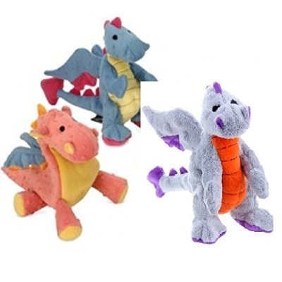 goDog Sherpa Mini Dragon Dog Toys with Chew Guard (Set of 3)