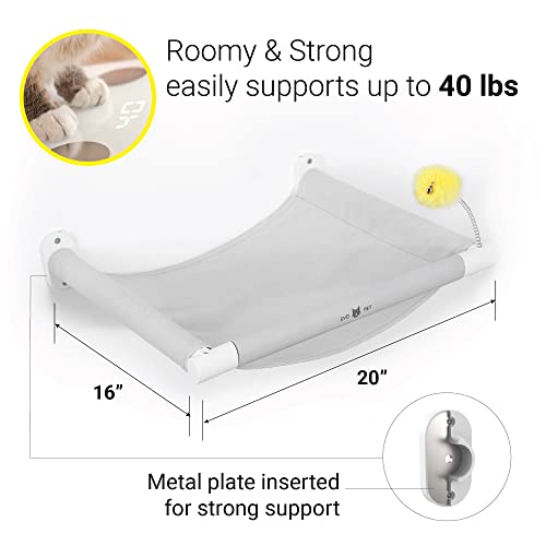 SVD.PET Cat Hammock Wall Mounted with Toy, Soft Padded & Comfortable Cover, Modern Design Premium Cat Furniture Shelf, Supports up to 40 lbs (Comfy Plus, White) - color: White, size: Hammock - Comfy Plus