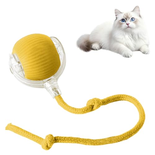 Cat Toy, 360° Automatic Rolling Smart Pet Ball Toys, Motion-Activated, Rechargeable, Four Modes, Three Speed Adjustment, Solve Your Cat's Boredom in Seconds (Yellow) - color: Yellow