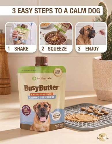 Pet Naturals BusyButter Extra Strength Calming Peanut Butter for Dogs, 6 oz