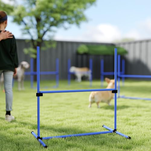 PawHut 6 Piece Dog Agility Training Equipment for Dog Agility Course Blue - color: Blue, size: 6 Piece