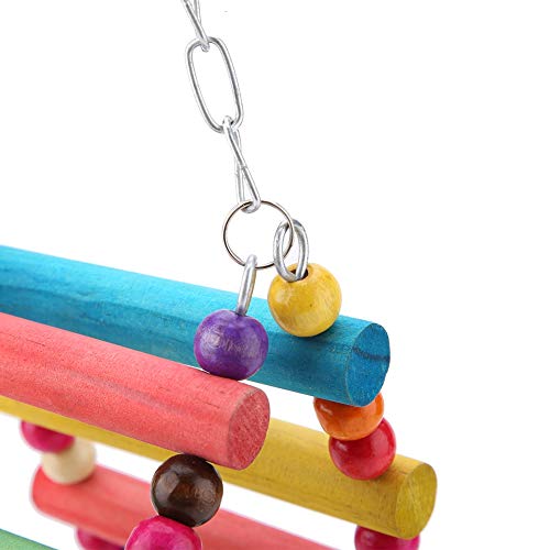 Joyzan Parrot Swing, Bird Parakeets Wooden Toys Foraging Wall Hanging