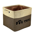 PET ARTIST Dog Toy Basket, Large Collapsible, Brown, L:15"x13"x12" - color: Brown, size: L:15"x13"x12"