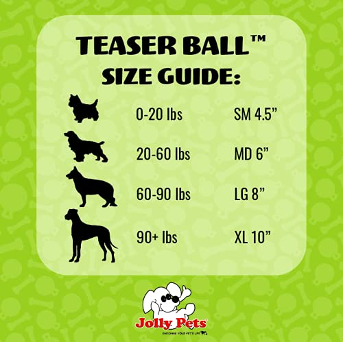 Jolly Pets Teaser Ball Interactive Dog Toy, 10 in XL, Red - color: Red, size: XL (10 in)