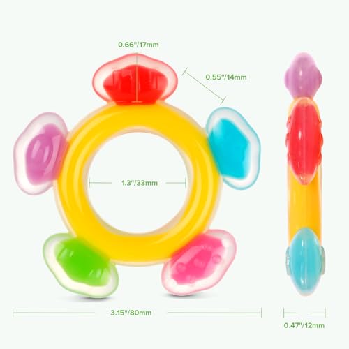 Haakaa Silicone Ferris Wheel Teether, Freezable Teething Ring for Babies