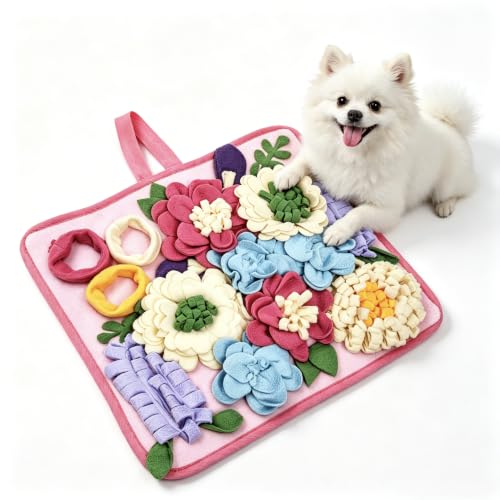 Snuffle Mat for Dogs, Slow Feeder Dog Puzzle Toy, Pet Enrichment Mat - size: 15"L x 15"W