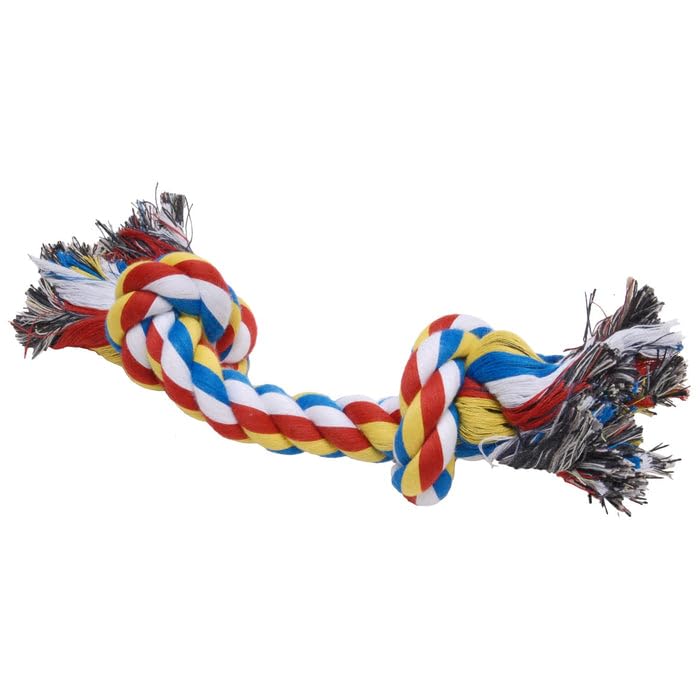 Jeffers Pet Rope Bone Dog Toy, Multi-Colored, 16" – Durable Braided Rope for Tug of War, Chewing & Fetch – Interactive Play for Pets – Machine Washable Dog Game Toy, Supports Healthy - color: Multicolor, size: 16 Inches
