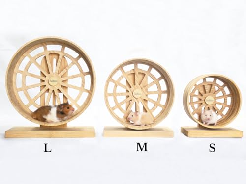 11" Large Silent Wooden Hamster Wheel - Bamboo Exercise Wheel - size: L