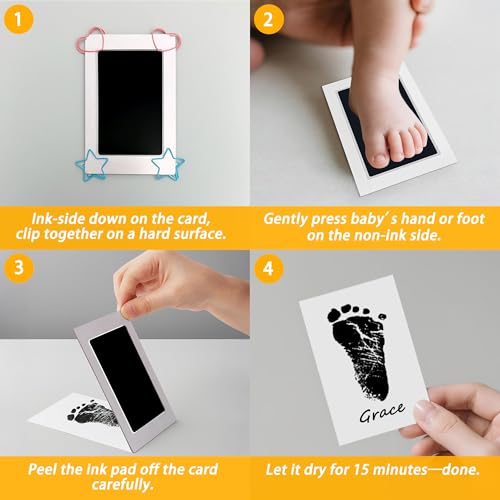 4-Pack Baby Inkless Hand and Footprint Kit, Dog Nose & Paw Print Kit - color: Black, size: Large(Pack of 4)
