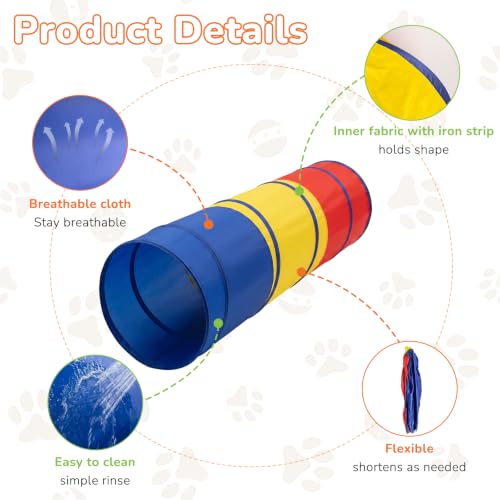 Dachshund Tunnel, Dog Tunnel, Foldable Crawl for Dog Training