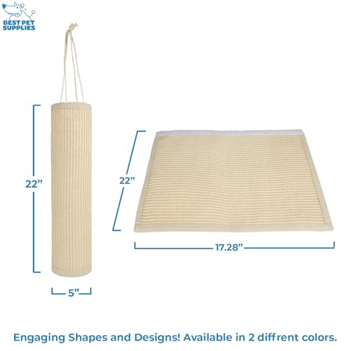 Best Pet Supplies Catify Hanging Cat Scratcher - Log, Beige - color: Beige Log