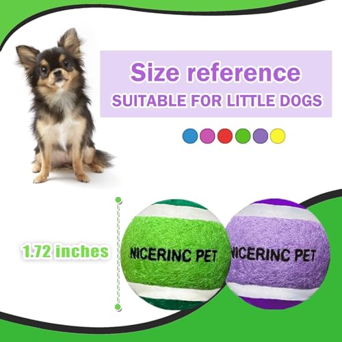X-Small Dog Tennis Balls Dog Toys Ball 1.72" Pack of 12, Fit Ball Launchers - color: 6 Colors tennis balls