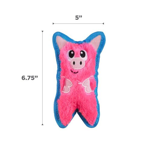 Outward Hound Durablez Minis Tough Chew Plush Squeaky Dog Toy, Pig, 6.8" - color: Pig