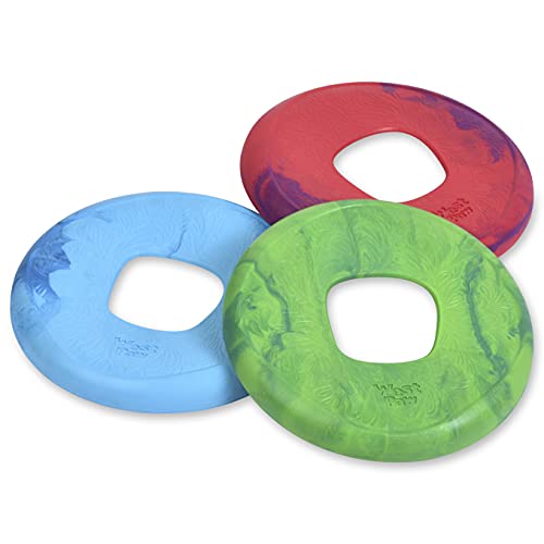 WEST PAW Seaflex Sailz Dog Toy Flying Disc – Machine Washable Dog Toys for Moderate Chewers – Eco-Friendly Zogoflex Toys for Dogs – Perfect for Gnawing, Fetch, Catch, Pet Training – Hibiscus - color: Hibiscus