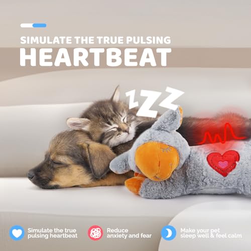 ALL FOR PAWS Little Buddy Puppy Heartbeat Simulator, Battery-Operated Anxiety Relief Toy, Red