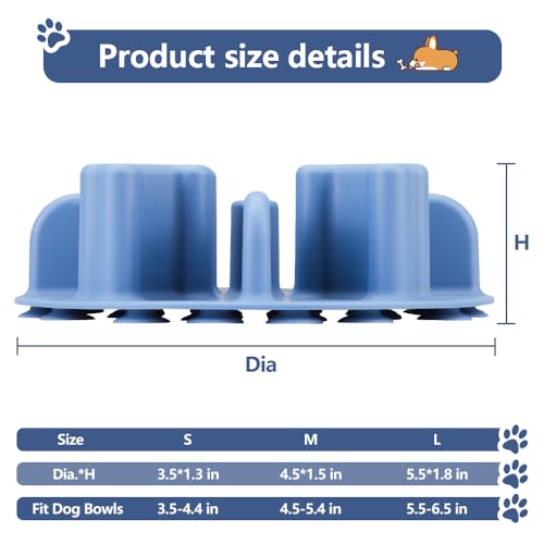 Soft Silicone Anti-Choking Puzzle Slow Feeder Insert, Compatible with Regular Elevated Dog Bowls No-Spill Design to Slow Down Eating - color: Blue, size: Medium