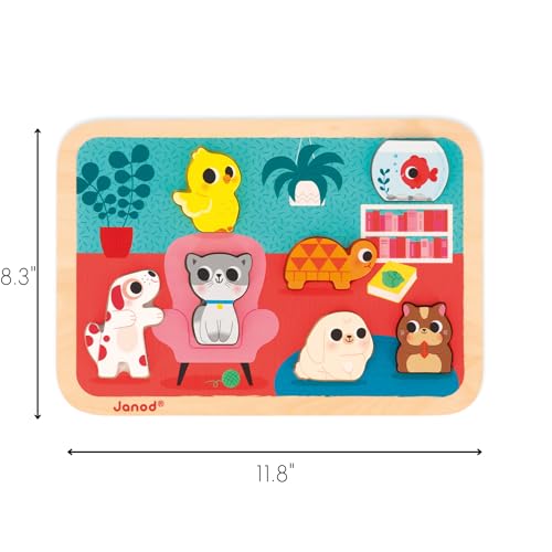 Janod - Chunky Puzzle - Pets - 7 Pieces - style: Pets