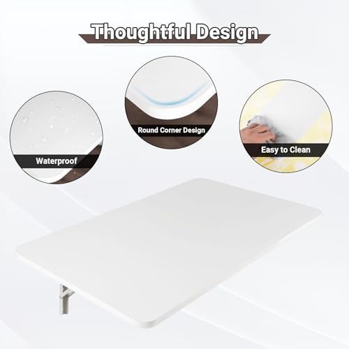 Neoaider Upgrade Wall Mounted Folding Table 31.5”L x 15.7”W, White - color: White, size: 31.5" x 15.7"