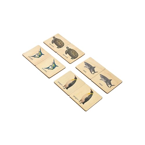 Wooden Montessori Ocean Animals Memory game, Sea Animals Matching game, Marine animals Learning Toys For Toddler Preschooler Kids, Montessori Toys for Baby, Nephew Gift (4.5x4.5cm) - size: 1.8x1.8"(4.5x4.5cm), style: Sea Animals