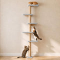 80-Inch Wall-Mounted Cat Tree with Scratching Post & 5 Perches