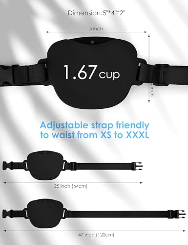heouvo 1.67 Cup Magnetic Dog Treat Pouch with Training Clicker (Black) - color: Black