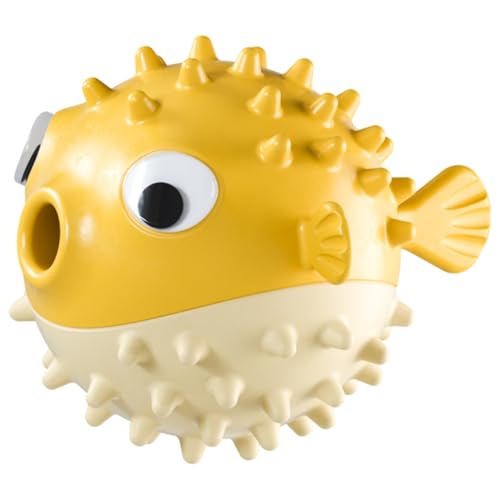 Dog Balls with Bell Sound, Interactive Dog Toys,Treat Dispensing Dog Toys, cat Toys Balls，Rubber Elastic Ball Toys for Small/Medium/Large Cat and Extra Small/Small Dogs (Yellow) - color: Yellow