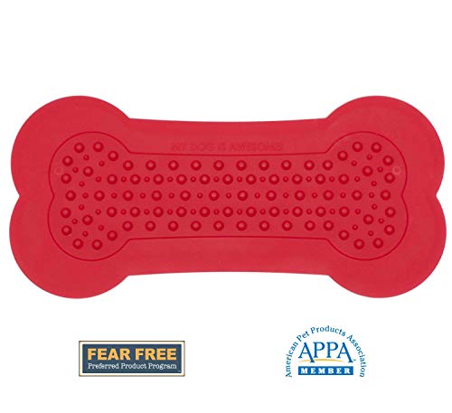 Lick Lick Pad Dog Accessories | Pet Shower Attachment | Dog Peanut Butter Lick Pad | Dog Bathing Station | Dog Bathing Supplies | Veterinarian Used | Suction to Wall | Large (Large - 2 Pack, Red) - color: Red, size: Large - 2 Pack